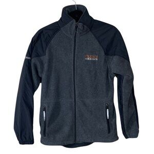 Columbia Full Zip Fleece Jacket Men's Small Charcoal BRAND EMBROIDERY